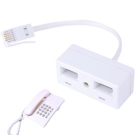 BT Telephone Splitter Double Socket BT Phone Adapter 2-Way RJ11 Adapter Phones Converter for UK Landline Telephones Modem Cable Fax Phone Adapters Standard Telephone Distributor