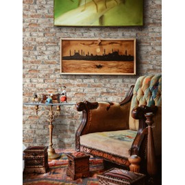 Sevalo Brick Wallpaper Peel and Stick Brick Contact Paper for Walls Red 3D Faux Self-Adhesive Removable Wallpaper for Bedroom Kitchen Backsplash Accent Wall Sticker Décor Fireplace 17.3inW 591inL