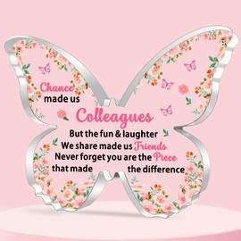 JETTOP Leaving Gifts for Colleagues Women GoodBye Gifts New Job Gifts Thank You Gifts for Colleagues Friends Butterfly Acrylic Chance Made Us Colleagues