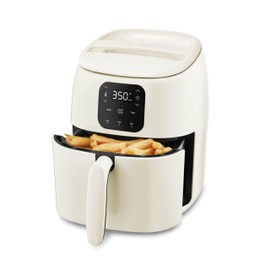 DASH Tasti-Crisp™ Ceramic Air Fryer Oven, 2.6 Qt., Cream – Compact Air Fryer for Healthier Food in Minutes, Ceramic Nonstick Surface, Ideal for Small Spaces - Auto Shut Off, Digital, 1000-Watt