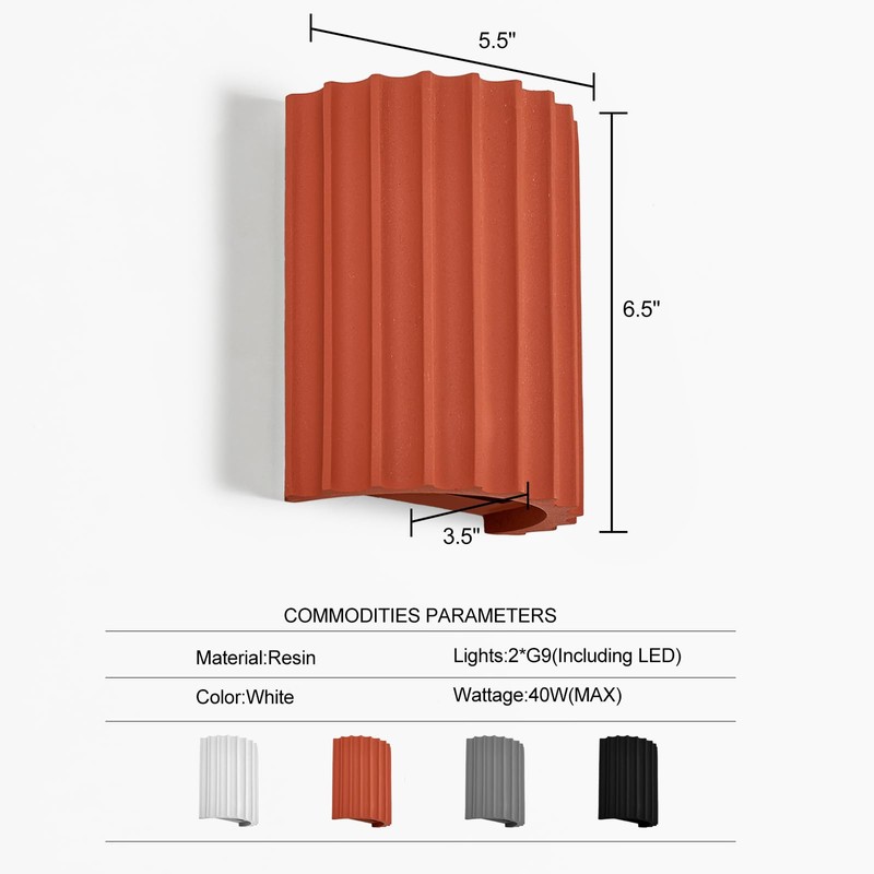 ZEROUNO Resin Modern LED Wall Sconces Wall Lighting, Hardwired Indoor