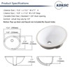 KDKSC Small Undermount Bathroom Sink 15.4"x13.2" Oval Undermount Sink White