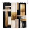 Black Gold Abstract Shower Curtain Modern Geometric 72Wx72H Inch Decor