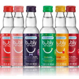 SodaStream - Bubly Fruit Drops for Sparkling Water | Natural Fruit Flavor | Zero Calories, No Sweeteners | Create Your Own Bubly with SodaStream | Variety Pack, Bubly Original, Pack of 6 | 8 Fl Oz