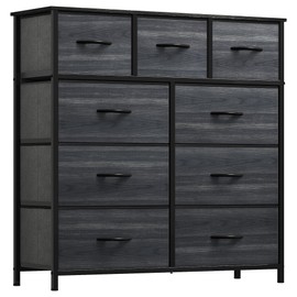 YITAHOME Dresser for Bedroom with 9 Drawers - Organizer Unit for Living Room, Hallway, Closets (Charcoal Black Wood Grain)