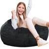 Classic Bean Bag Chair, with Faux Rabbit Fur Cover for