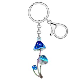 NEWEI Cute Acrylic Mushroom Shape Keychain Women Girls Charms Purse Car Key Chain Accessories, ocean blue