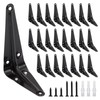 Mormchlots 24Pcs 4 x 3 Inch Black Shelf Brackets, Heavy-Duty