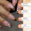 GlamRays Press on Nails Medium Mandarin French Lace False Nails
