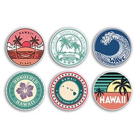 6 x 10cm Hawaii Vinyl Stickers - Honolulu US State America Travel Map Flag Holiday Luggage Design Gift #78832
