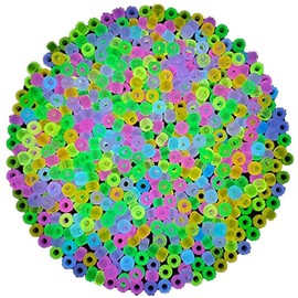 Shusmda 1900Pcs Glow in The Dark Beads Mix 9 Colors Glow Beads Luminous Beads Bulk Acrylic Hair Beads Plastic Beads