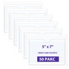 TOTiyea 50 Pack Clear Adhesive Pockets for Index Card Sleeves