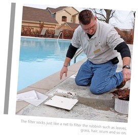 Generic 1set Pool Skimmer Socks Elastic Filter Bags for Swimming Pool Cleaning Captures Leaves Hair Debris and More Fits Standard Skimmer Baskets 20pcs