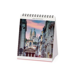 Legami - Desk Calendar 2025, Calendar 12 x 14.5 cm, 12 Months and Year Planner 2026, 6 Languages, Zodiac Signs and International Holidays, Paris