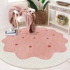 Poowe Round Kids Playroom Rug - Pink Cookie Design Nursery
