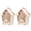 2Pcs Bird House with Warm Light Hollow Flowers Patterns Bird