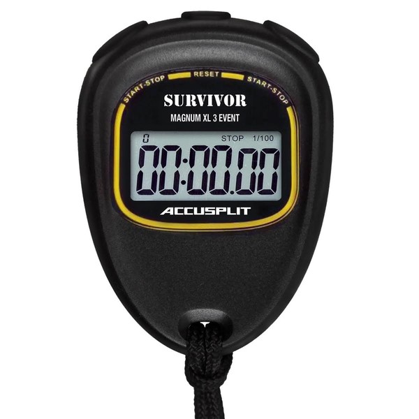 ACCUSPLIT Survivor - S3E EVENT Stopwatch with Magnum Display,Black