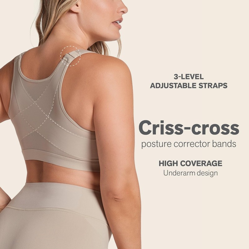 Leonisa Front Closure Posture Corrector Full Coverage Bra - Wireless