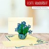 LINPOPUP®, LIN17668, Pop Up Card - Blue Flower Vase Flowers