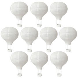 10Pack 12 Inch Hanging Hot Air Ballon White Paper Lanterns Set Reusable Party Ball Lamps for DIY Craft Wedding Birthday Engagement Baby Shower Party Home Classroom Décor Decorations