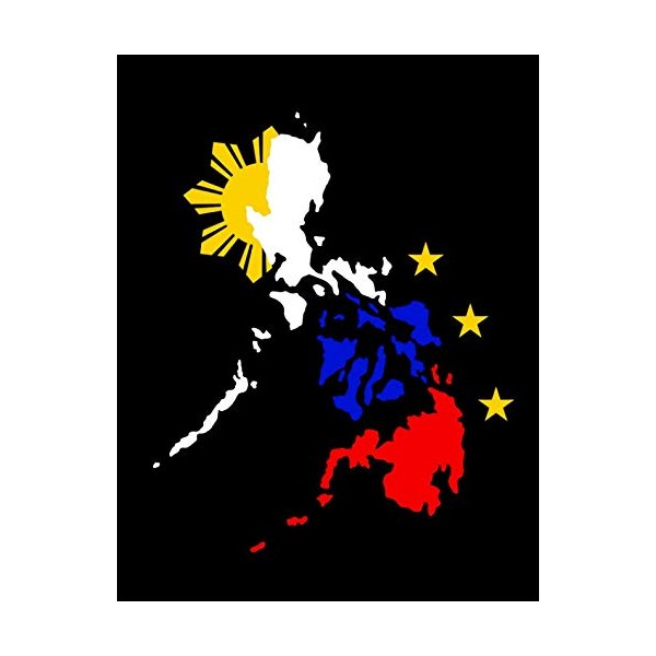 Filipino Notebook - Philippine Map with Stars and Sun Journal