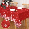 CAROMIO Christmas Tablecloth Rectangle Snowflake Wipe Clean Pine Pattern Water
