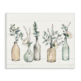 Stupell Industries Bottles and Plants Farm Wood Textured, Design by Anne Tavoletti Wall Art, 36 x 48, Multi-Color