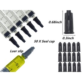 50 Pack 3ML Plastic Syringe Luer Slip with Cap, Great for Measuring, Refilling Watering and Pets Feeding, Non-Sterile (3ML)