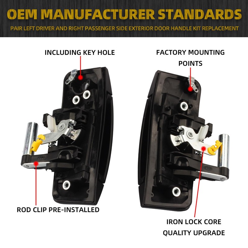 Dasbecan 1 Pair Left Driver and Right Passenger Side Exterior