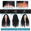 SOSATISFY 13x6 Deep Wave Lace Front Wigs Human Hair 200