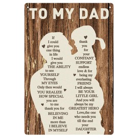 Christmas Gifts for Dad,Dad Gifts from Daughter Wall Art Metal Plaque,Father's Day Gifts from Daughter,Dad Birthday Gifts,Gift Ideas for Dad,Birthday Christmas Fathers Day Presents for Dad