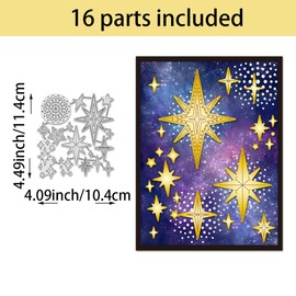 BENECREAT - Plantillas de troqueles de corte con temática de fantasía, troqueles de estrellas y puntos, plantilla de grabado para hacer tarjetas, álbumes de recortes, papel decorativo, 0,8 mm de grosor