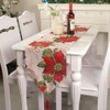 ZONADAH Christmas Table Runner180x35cm Christmas Table Runners with Red Flower