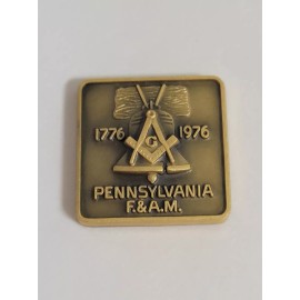Pennsylvania F&AM Freemason 1976 Bicentennial Masonic Liberty Bell Lapel Pin NOS