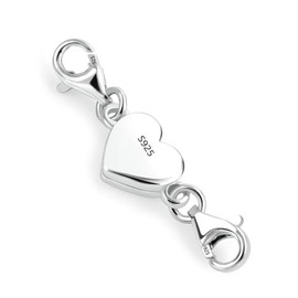 Cierres magnéticos de joyería de plata de ley 925 en forma de corazón Cierres magnéticos para collares y cierres de collar de plata de ley Collar de pulsera doble de plata de ley con cierre de