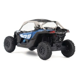 DCD Can-Am Maverick X3 X RS Turbo RR 1/32 Scale Intense Blue and Chalk Gray Diecast Model with Driver BRP Models