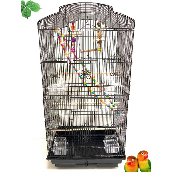 Large 35-Inch Portable Flight Bird Travel Cage for Canary Parakeet