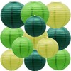 brzikwt Green Paper Lanterns 12Pcs Hanging Chinese Lanterns for Wedding