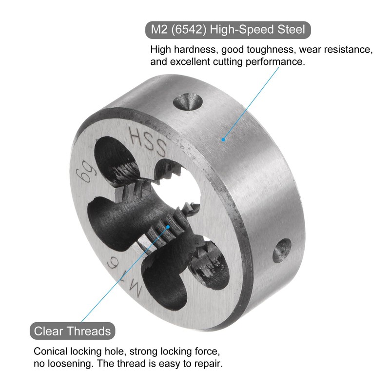 sourcing map Round Threading Dies, Metric M16 x 2 Thread