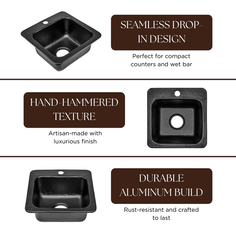 Monarch Abode Kitchen & Bar Sink – 15-inch Baxter Drop
