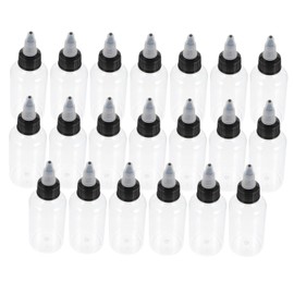 SAFIGLE 20Pcs Translucent Dispenser Bottle Reusable Squeeze Bottles for Liquid Creative Pigment Bottles with Flow for Crafting Cooking Art Projects