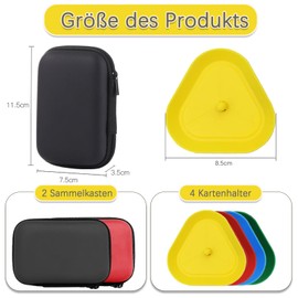 6-Piece Set 4 Card Holders and 2 Storage Pockets, 4 Colours Card Slider Playing Cards, Triangle Card Holder Children, Children's Card Holder, Playing Cards, Card Game, Playing Card Holder, Suitable