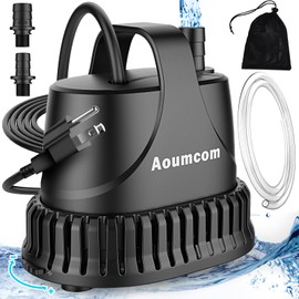 400GPH Fountain Pump, 20W Submersible Water Pump, Aquarium Pump, 1500L/H Water Pump with 7ft Power Cord for Aquarium, Water Table, Waterfall, Fish Tank, Pond, Hydroponics