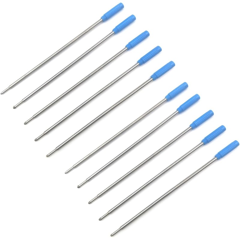 10-Pack Metal Pen Refills Blue and Black Refills 115mm Replacement