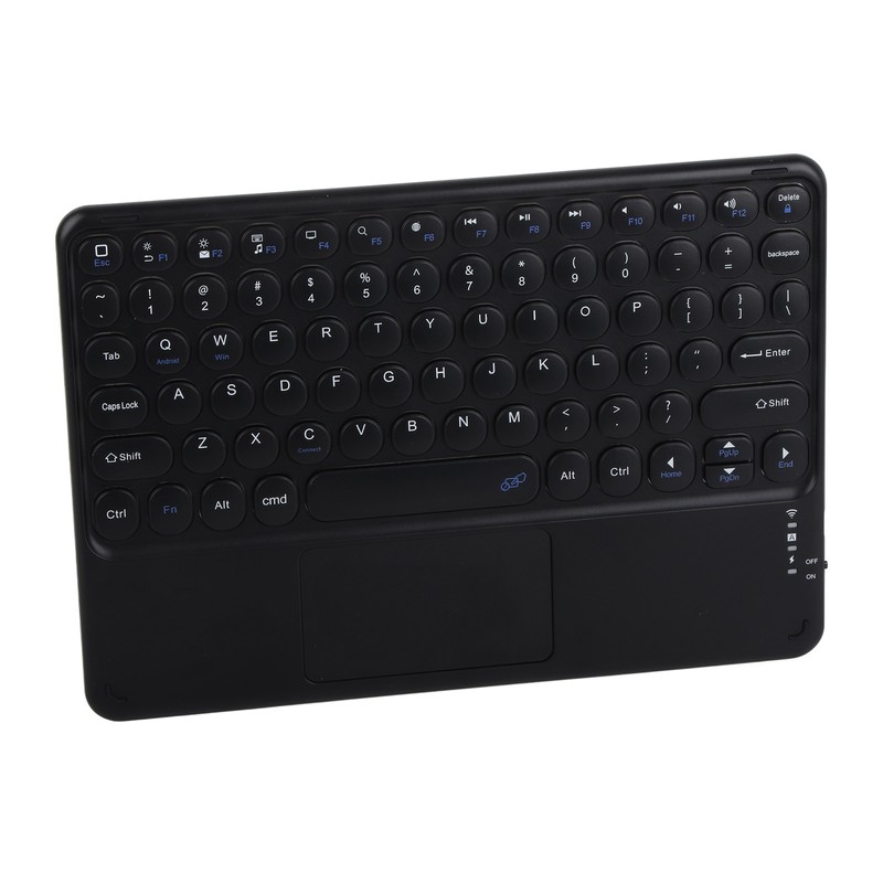 Wireless Keyboard 10in Round Keycap Touchpad Function Portable Widening Enlarging