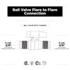 Midline Valve GASLxL3838 Premium Brass Gas Ball Valve, with 3/8