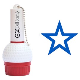 EZ BALL STAMP Golf Ball Stamp/Stamper - Ultra Quick Drying, Smear Free Ink Marker to Personalize Your Ball (Blue Star)