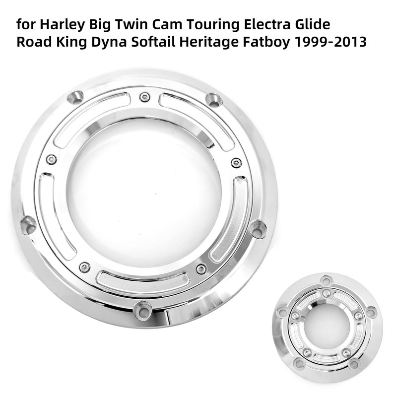 Cyreedom Transparent Motorcycle Derby Cover Timer Cover for Harley Big