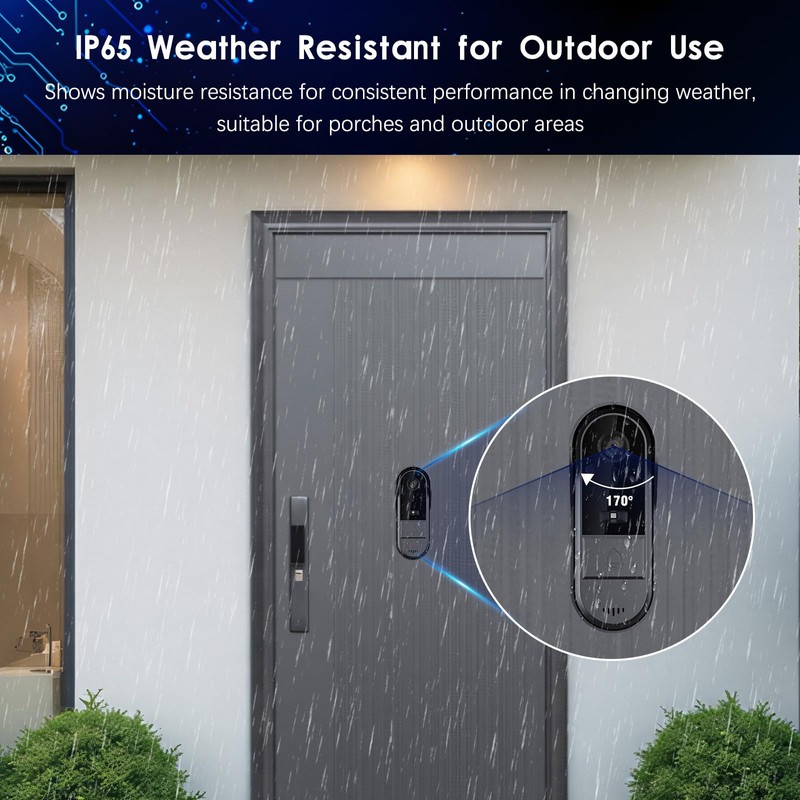 Wireless Video Doorbell Camera with 4.3 Inch IPS Display, 1080P