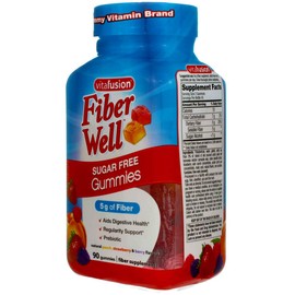 VitaFusion, Fiber Well Gummies, Fiber Supplement, Assorted Flavors - 90 gummies, Pack of 5